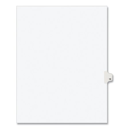 AVERY DENNISON Numerical Index Tab-16, 8-1/2 x 11", White, PK25 01016